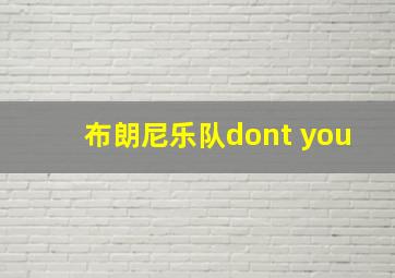 布朗尼乐队dont you